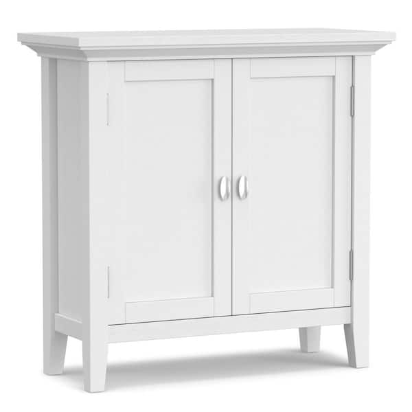 Redmond Solid Wood 32 in. Wide Transitional Low Storage Cabinet in White
