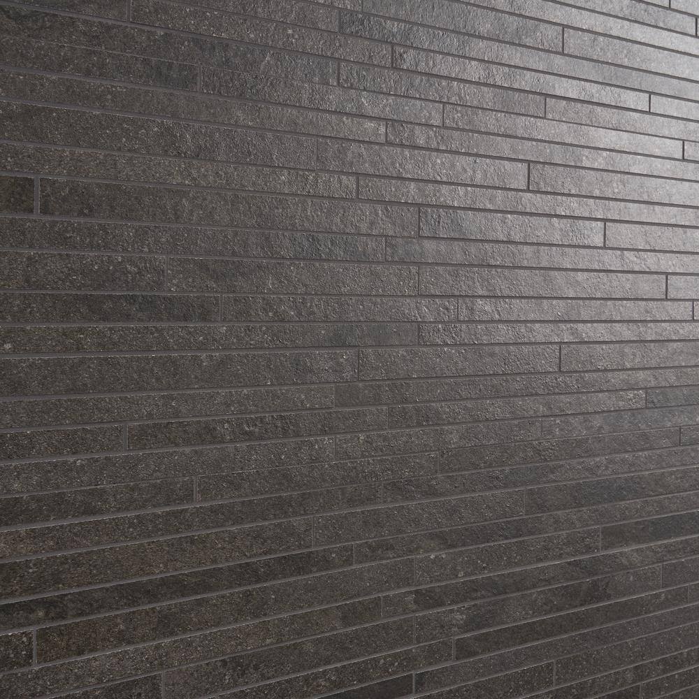 Dominion Black Matte Porcelain Mosaic Tile 12" x 24"