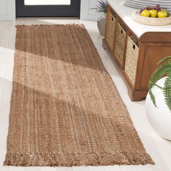 Natural Fiber 3 ft. x 8 ft. Natural Solid Color Runner Rug
