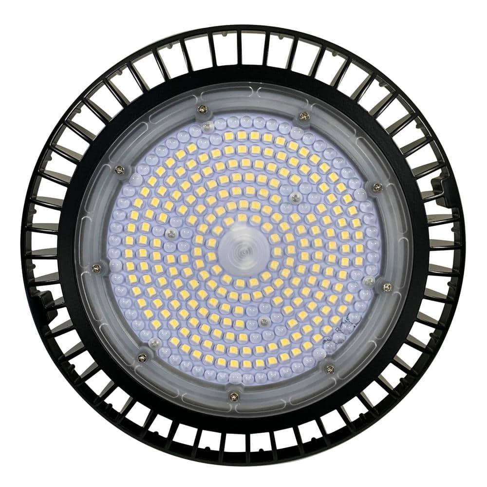 UFO 1 ft. 150-Watt Equivalent Integrated LED Black Finish High Bay Light