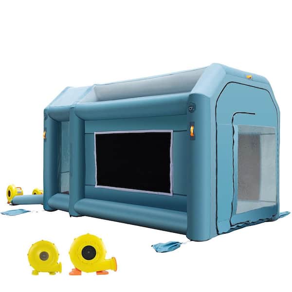 Portable Inflatable Paint Booth, 13 x 8 x 8 ft., Car Paint Tent with Air Filter System and 2 Blowers, Upgraded Blow Up