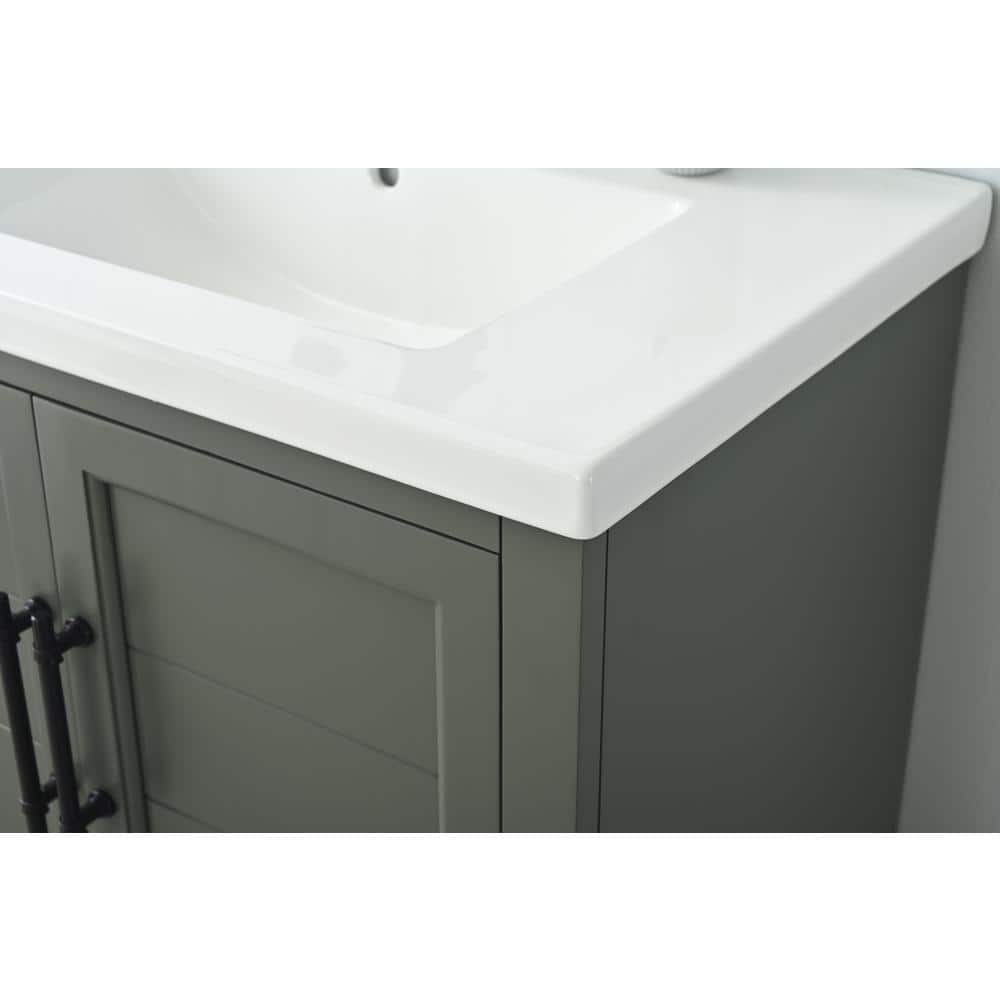 Vintage Green 30" Single Sink Bathroom Vanity with Ceramic Top