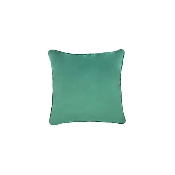 Habitat Seren Dark Green Polyester Velvet 20 in. W x 20 in. L Indoor Pillow (1-Throw Pillow)
