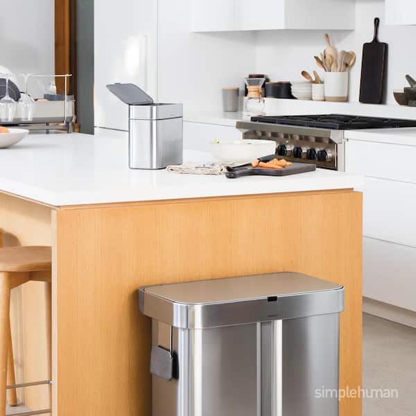 4L Compost Caddy Bin with Magnetic Docking, Brushed Stainless Steel