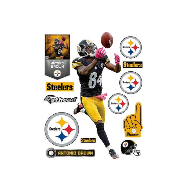 Fathead 78 in. H x 30 in. W Antonio Brown Wall Mural