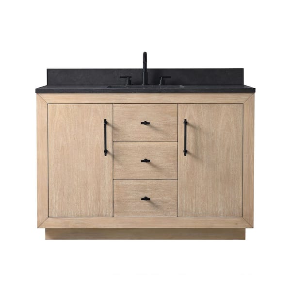 48 in. W x 22 in. D x 38 in. H Single Sink Bath Vanity in Light Wheat with Black stone Top