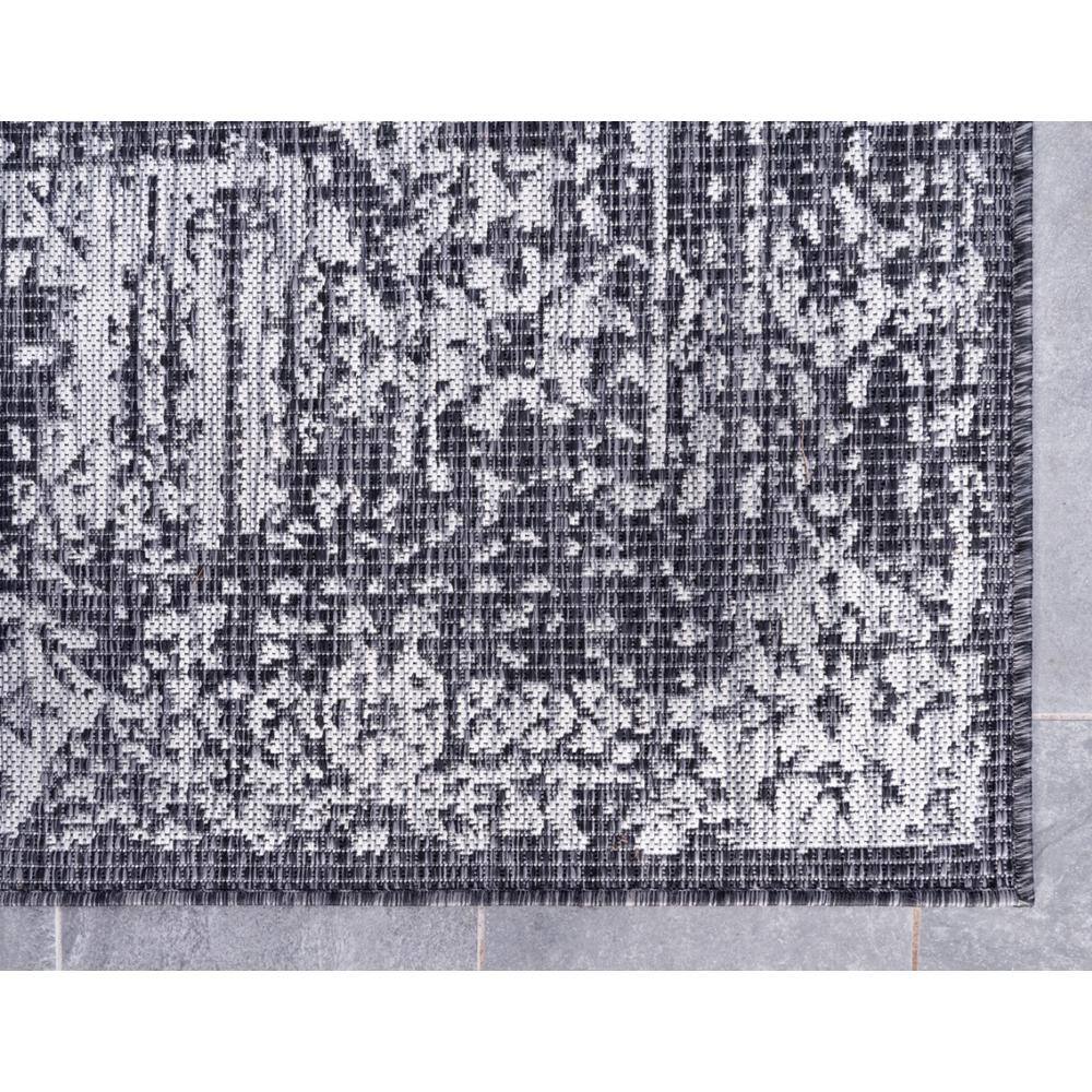 Charcoal Gray Flat Woven Synthetic 5' x 8' Outdoor Rug