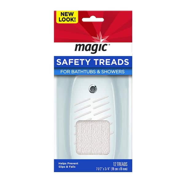 Magic 7-1/2 in. x 3/4 in. Safety Treads for Tubs and Showers (12-Pack)