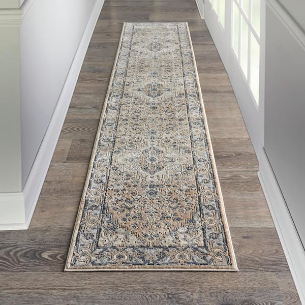 Concerto Beige/Gray 2 ft. x 10 ft. Vintage Kitchen Runner