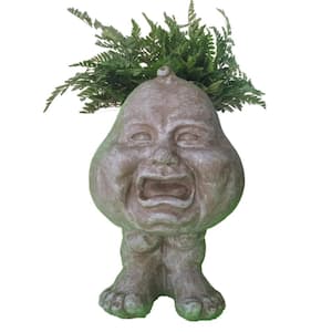12 in. Stone Wash Crybaby Muggly Planter Statue Hold 4 in. Pot