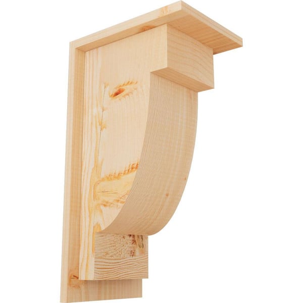 Ekena Millwork 7-1/2 in. x 10 in. x 18 in. Douglas Fir Alpine Smooth Corbel with Backplate