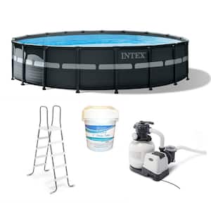 18 ft. x 52 in. Above Ground Pool Set with 3 in. Chlorine Tablets, Round
