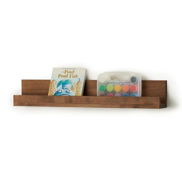 4 in. x 28 in. x 4.75 in. Walnut Solid Wood Nursery Floating