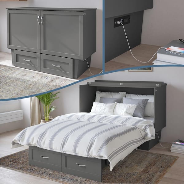 Queen murphy bed chest discount