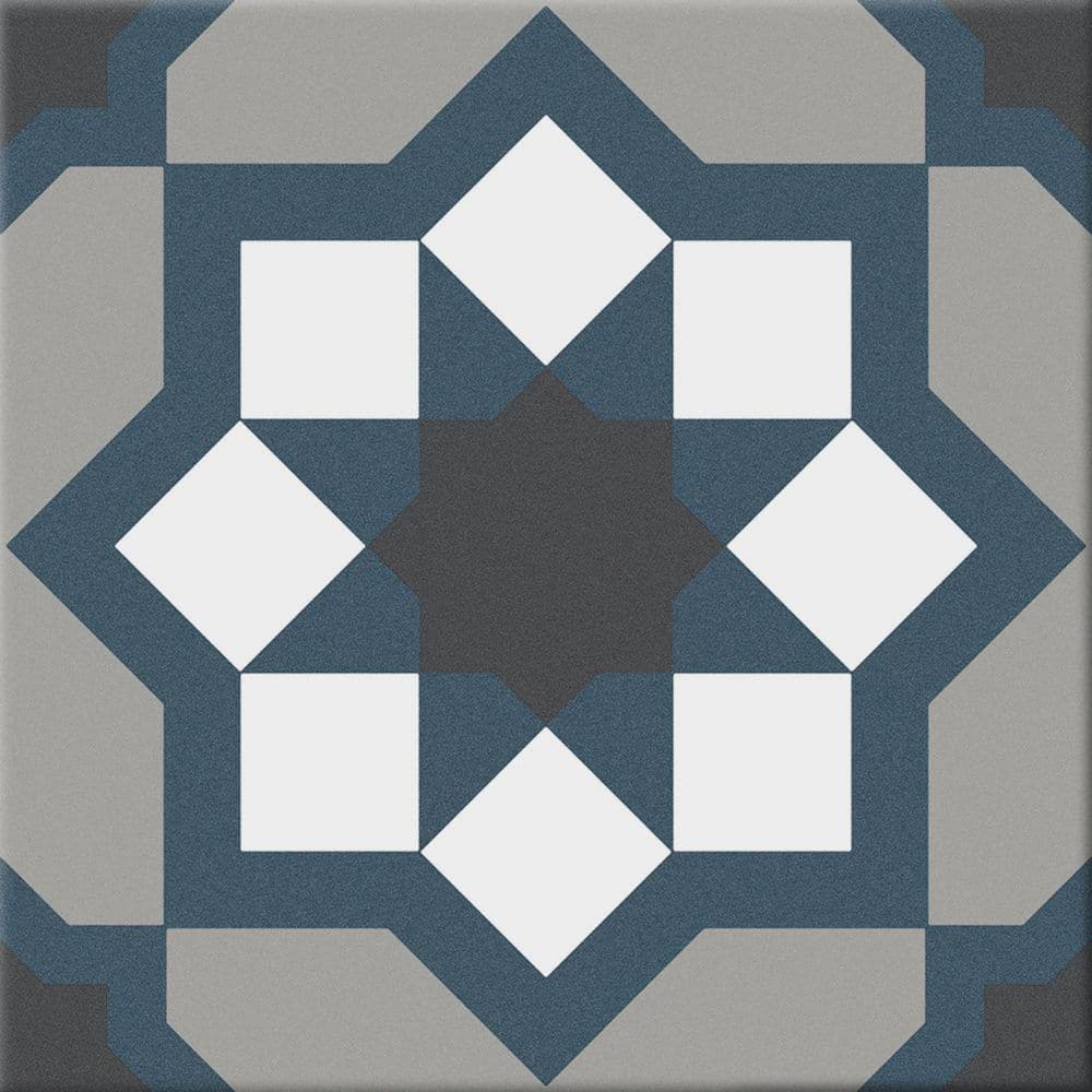 Monbleu Vanoje 8 in. x 8 in. Patterned Look Matte Porcelain Floor and Wall 