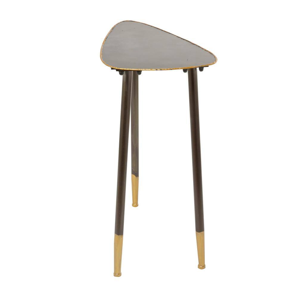 Black Solid Triangle 24" Metal Accent Table