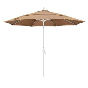 11 ft. Fiberglass Collar Tilt Double Vented Patio Umbrella in Terrace Sequoia Olefin