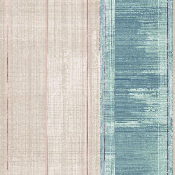 Unbranded Atmosphere Collection Turquoise/Magenta/Beige Sublime Stripe Non-pasted Non-woven Paper Wallpaper Roll (Covers 57sq.ft.)