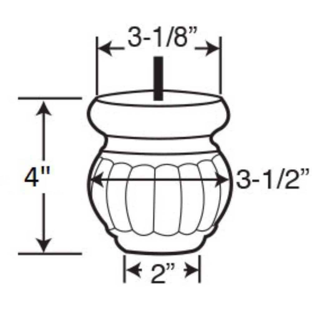 Unfinished Solid Hardwood Round Bun Foot for Furniture