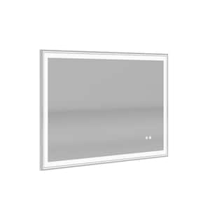 48 in. W x 30 in. H Rectangular Frameless Memory Anti-Fog Dimmer Front and Back LED Wall Bathroom Vanity Mirror