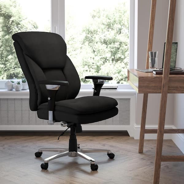 Black Hercules Series 24/7 Intensive Use Swivel Office Chair with Extra Wide Seat, Ergonomic High-Back Executive Chair