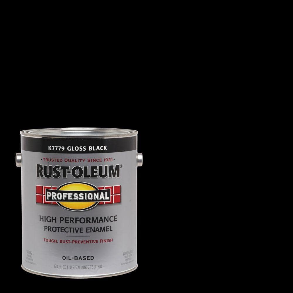 Rust-Oleum Professional 1 gal. High Performance Protective Enamel Gloss Black Oil-Based Interior/Exterior Paint (2-Pack)