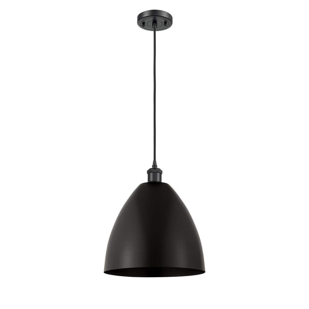 Metal Bristol 60-Watt 1-Light Matte Black Standard Mini Pendant Light with Metal Shade price history on PriceWatchPro