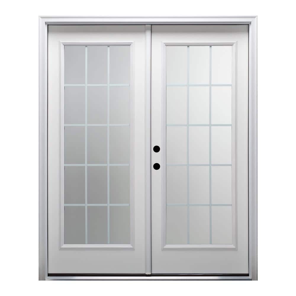72 in. x 80 in. Internal Grilles Right-Hand Inswing Full Lite Clear Low-E Primed Fiberglass Smooth Prehung Front Door price history on PriceWatchPro