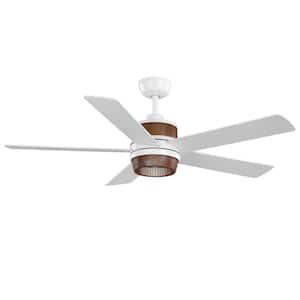 Tonham 52 in. White Changing Integrated LED Indoor Matte White Ceiling Fan with Remote Control Included