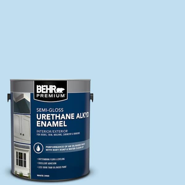 BEHR PREMIUM 1 gal. #550A-2 Tropical Pool Urethane Alkyd Semi-Gloss Enamel Interior/Exterior Paint