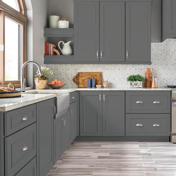 1 gal. #AE-48 Machine Gray Semi-Gloss Enamel Interior/Exterior Cabinet, Door & Trim Paint