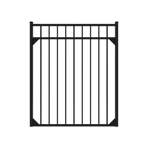 Athens 4.5-ft H x 4-ft W Gloss Black Aluminum Flat Top and Bottom Design Gate for Pool Application