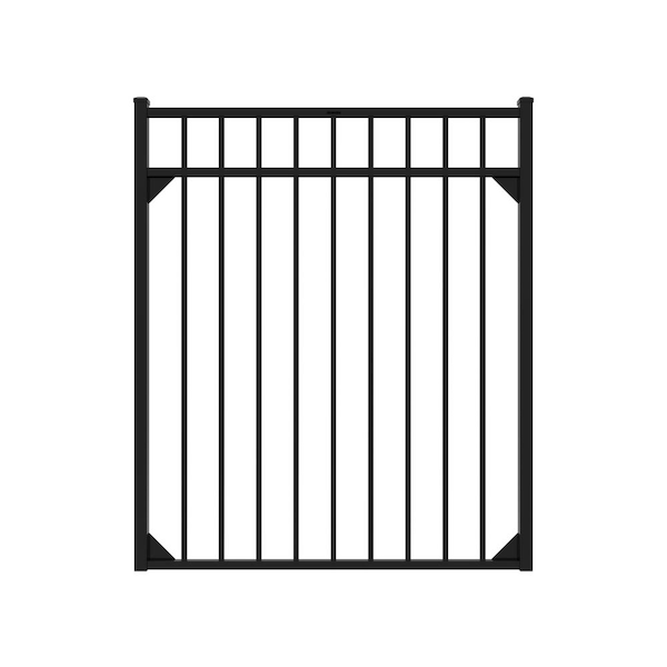 Athens 4.5-ft H x 4-ft W Gloss Black Aluminum Flat Top and Bottom Design Gate for Pool Application