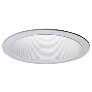 6 in. White Recessed Ceiling Light Baffle and Trim Ring