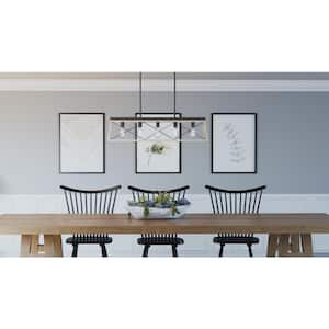 Briarwood Collection 5-Light Graphite Farmhouse Linear Island Chandelier Light