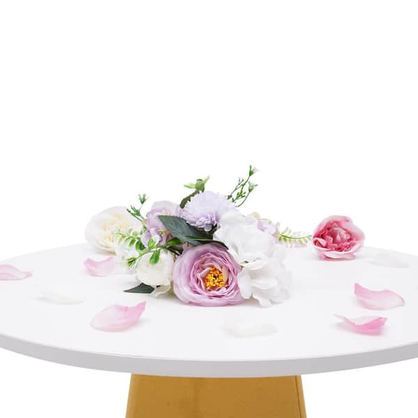 Yiozoi 6 White Silk Rose Artificial Flowers for