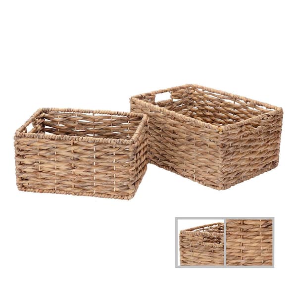 Best Choice Products Foldable Hyacinth Storage Baskets, Natural - 5 count