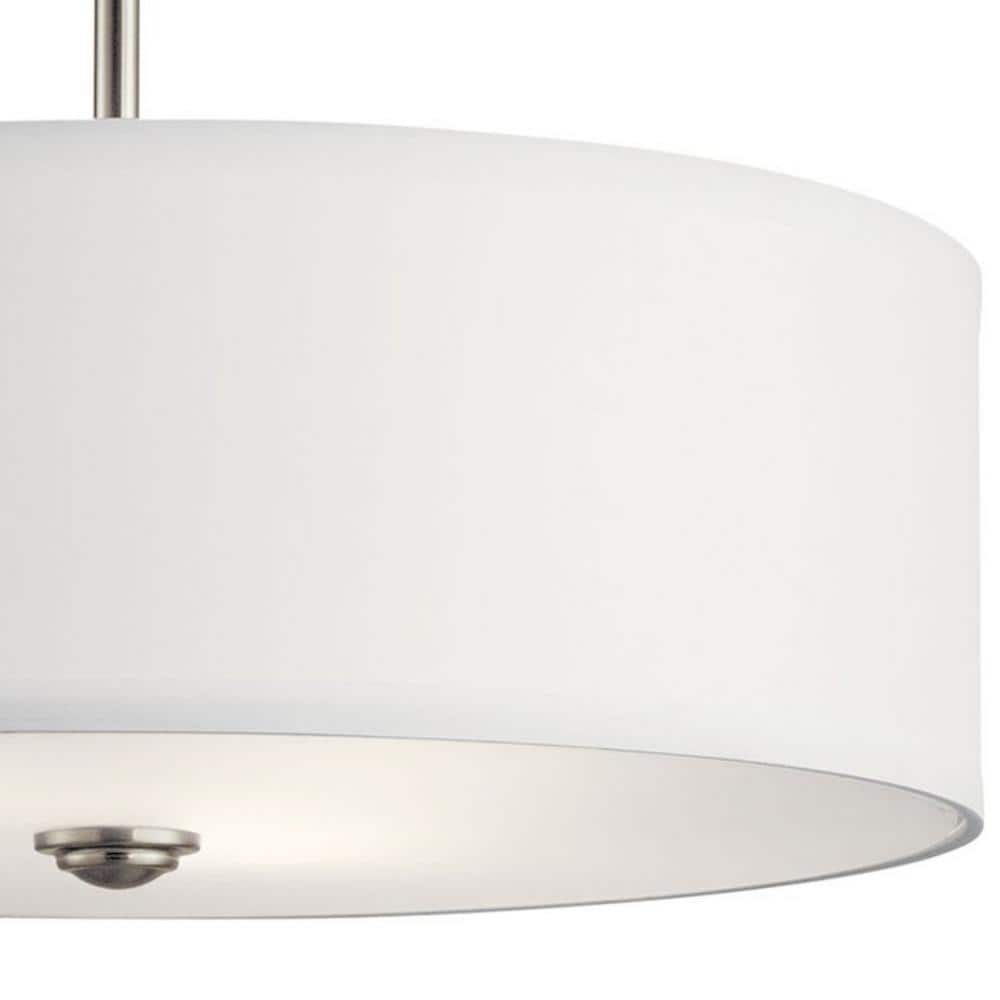 Shailene 18" Brushed Nickel Semi-Flush Mount Light with Satin Etched Shade