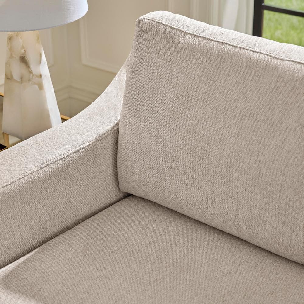 Daphne 91.7 in. Skirted Upholstered Queen Size Sofa Bed in Oatmeal - thumbnail 2