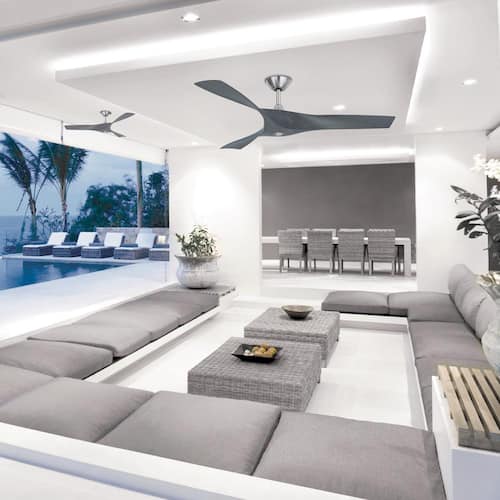 Wesley 52 in. Indoor/Outdoor Greywood DC Motor Ceiling Fan with Remote Control Works with Google and Alexa Home Decorators Collection Ceiling Fans Without Lights