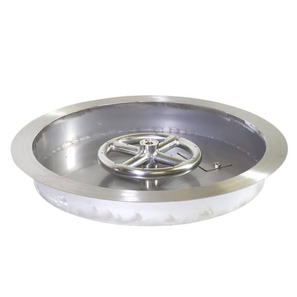 Celestial Fire Glass 13 in. Round Stainless Steel Drop-In Fire Pit Pan w/6 in. Burner