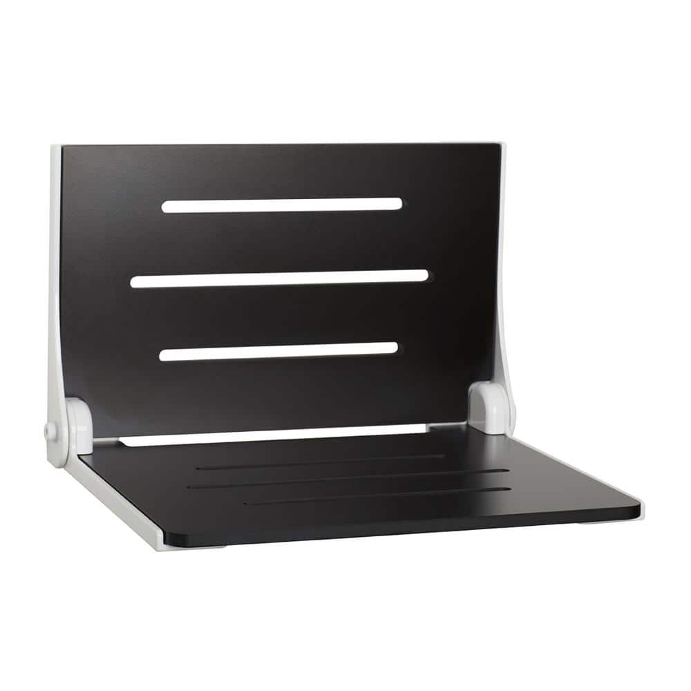 Silhouette Folding Wall Mount Shower Bench Seat, Black Seat with White Frame price history on PriceWatchPro