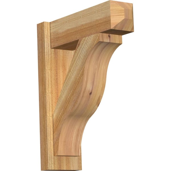Ekena Millwork 6 in. x 22 in. x 18 in. Western Red Cedar Fuston Craftsman Rough Sawn Outlooker