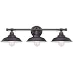 Westinghouse Lighting 6354700 Iron Hill Three-Light Indoor 3 Galvanized Steel Finish with Metal Shades Wall Fixture 