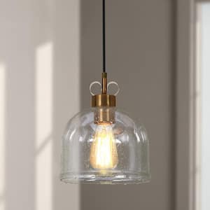 Modern Kitchen Island Pendant Light, Eicy 1-Light Gold Dining Room Ceiling Light with Water Glass Shade