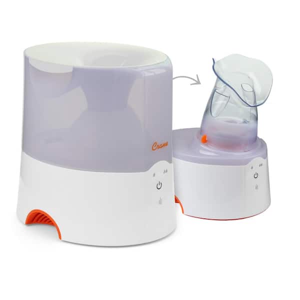Crane Classic 2-in-1 Warm Mist Humidifier and Steam Inhaler in White