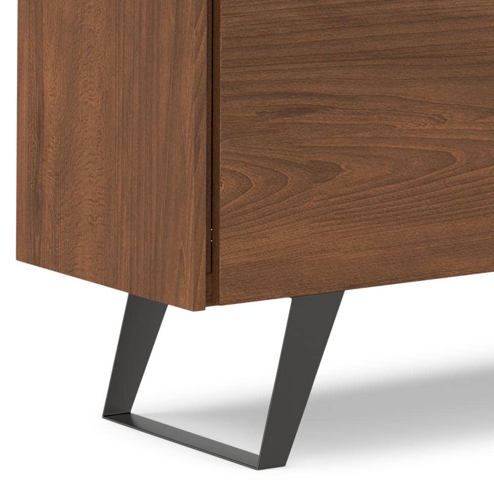 Lowry 60" Walnut Wood and Metal Modern Industrial Sideboard Buffet