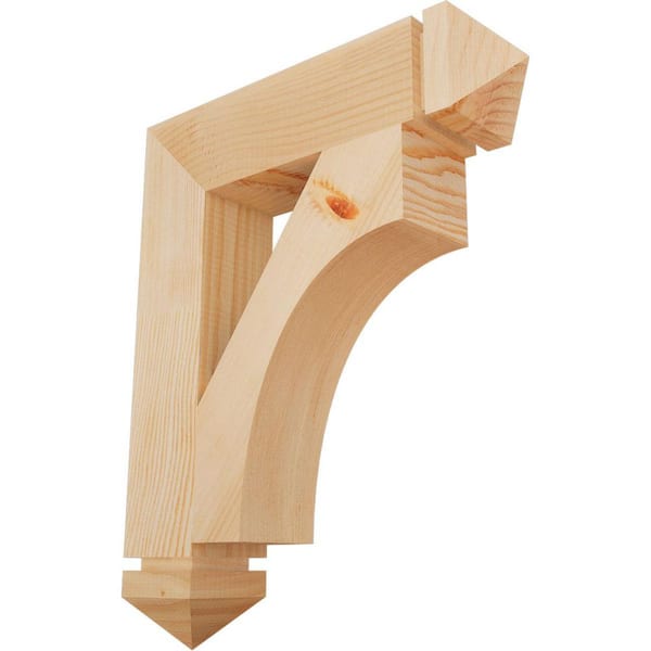 Ekena Millwork 3.5 in. x 22 in. x 18 in. Douglas Fir Westlake Arts and Crafts Smooth Bracket