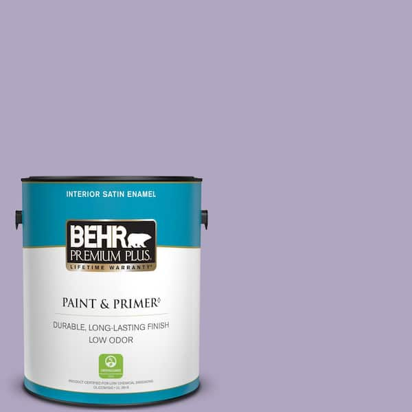 BEHR PREMIUM PLUS 1 gal. #650D-4 Winter Amethyst Satin Enamel Low Odor Interior Paint & Primer