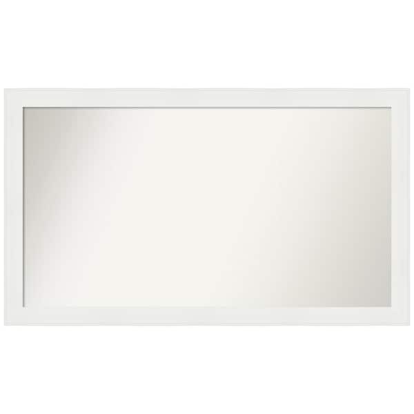 Amanti Art Vanity White Narrow 43.5 in. x 25.5 in. Custom Non-Beveled Recycled Polystyrene Framed Bathroom Vanity Wall Mirror